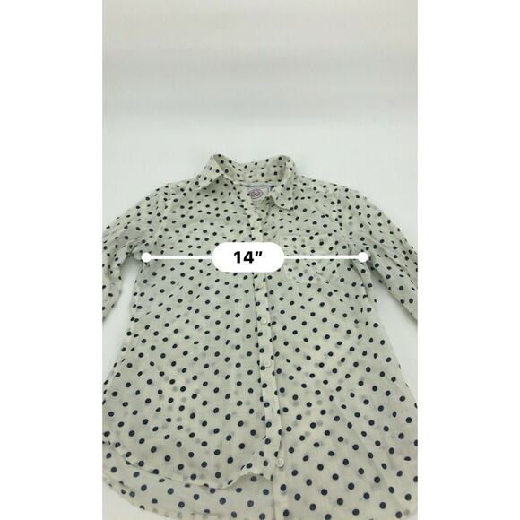 SO Sheer Women’s Button Down White Black Polka Down Top Size Medium - Picture 4 of 6